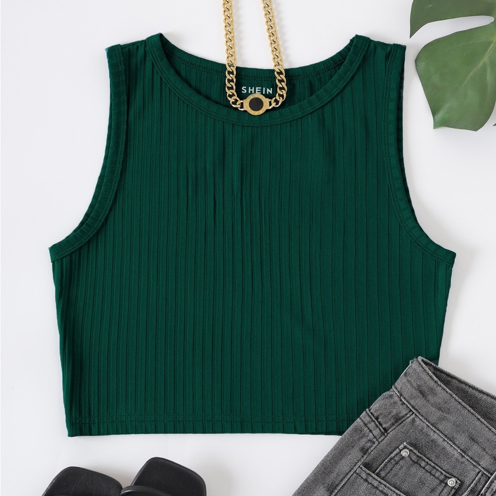 SHEIN Green Stylish Crop Top